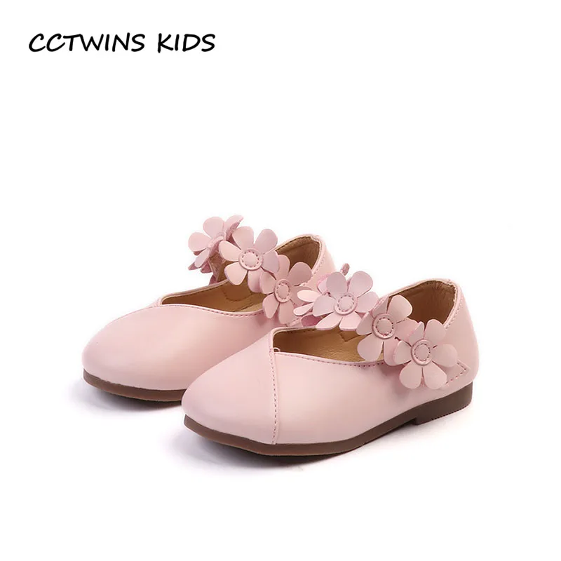 

CCTWINS KIDS 2018 Autumn Baby Girl Genuine Leather Shoe Toddler Fashion Flower Party Flat Children Black Mary Jane GM2076