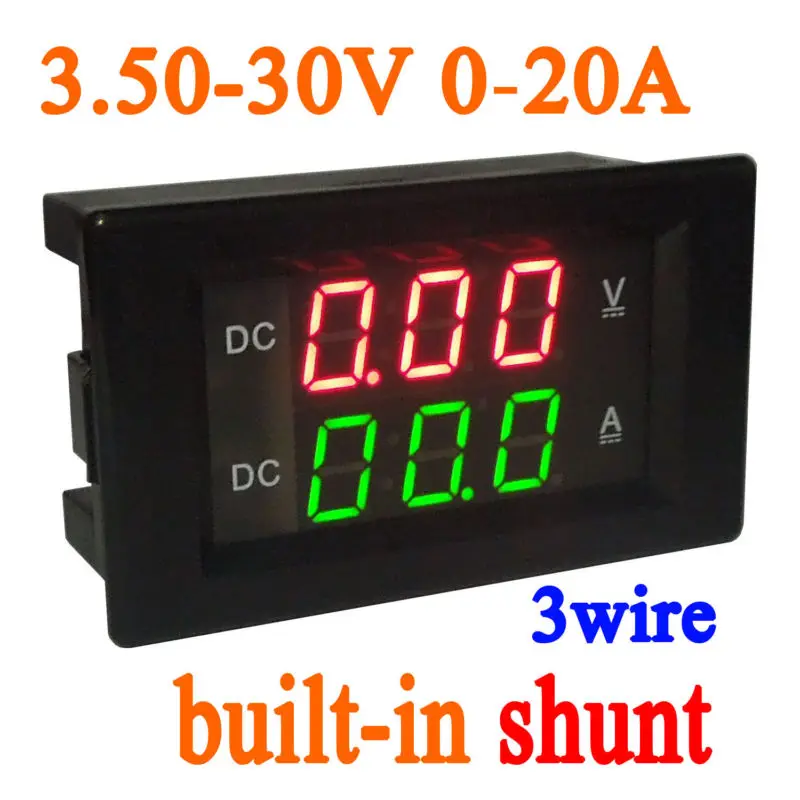 3 5 30v 20a Dc Digital Led Voltmeter Ammeter Amp Volt