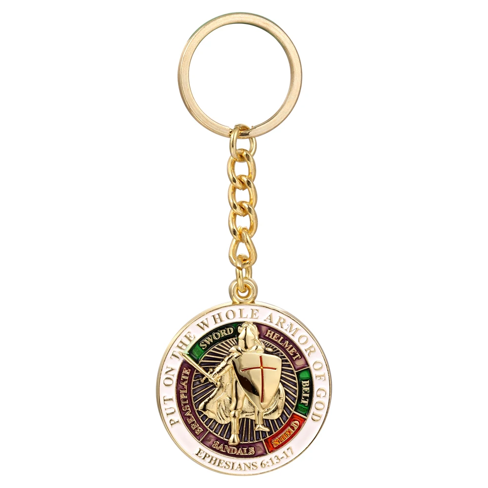 

Knights Templar Put On The Whole Armor Of God Keyring Key chain Pin