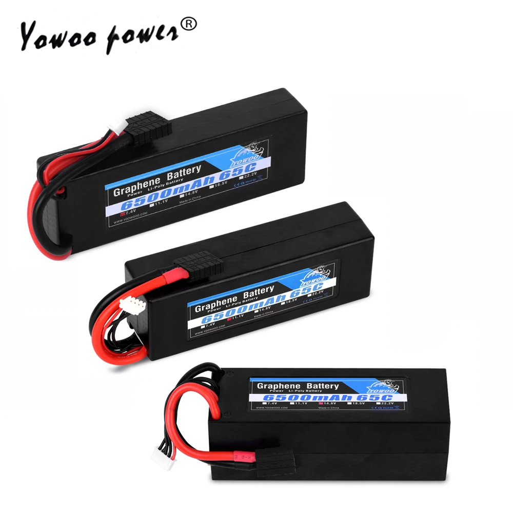 Lipo 2S 7,4 V 3S 11,1 V 4S 14,8 V графеновая батарея 6500mAh 65C 130C жесткий чехол TRX ремень для RC автомобилей Вертолет Лодка запчасти