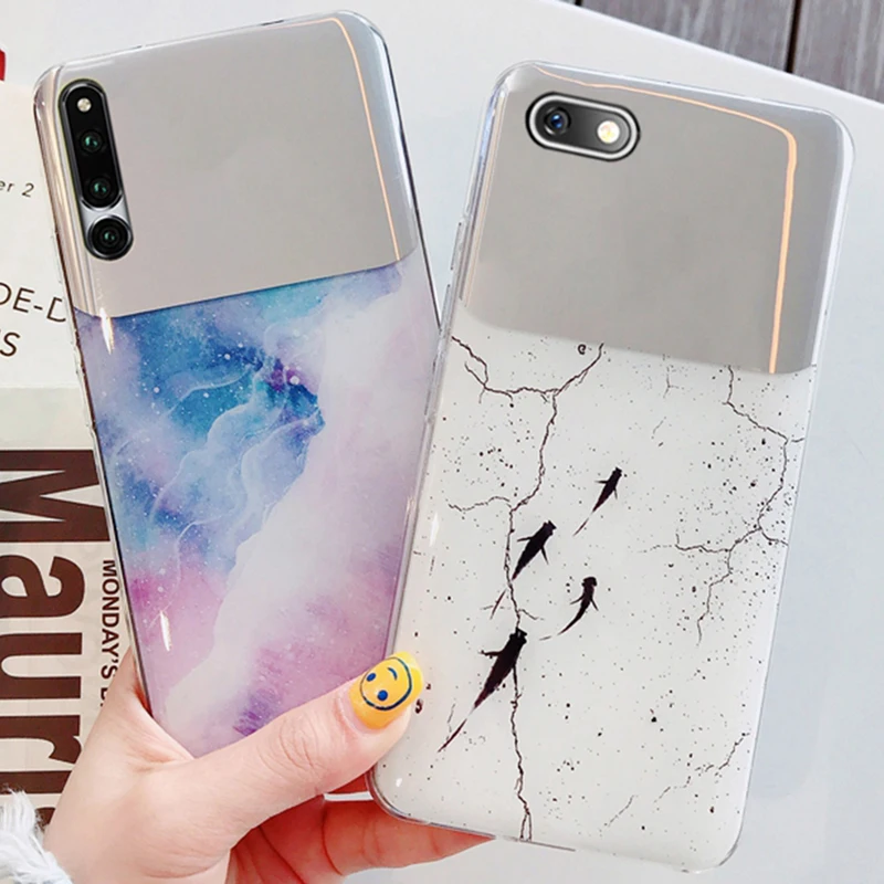 TRISEOLY Case For Xiaomi Redmi 6A Cover Small Mirror Fish And Color Marble Soft Edge Phone Bag 5A | Мобильные телефоны и