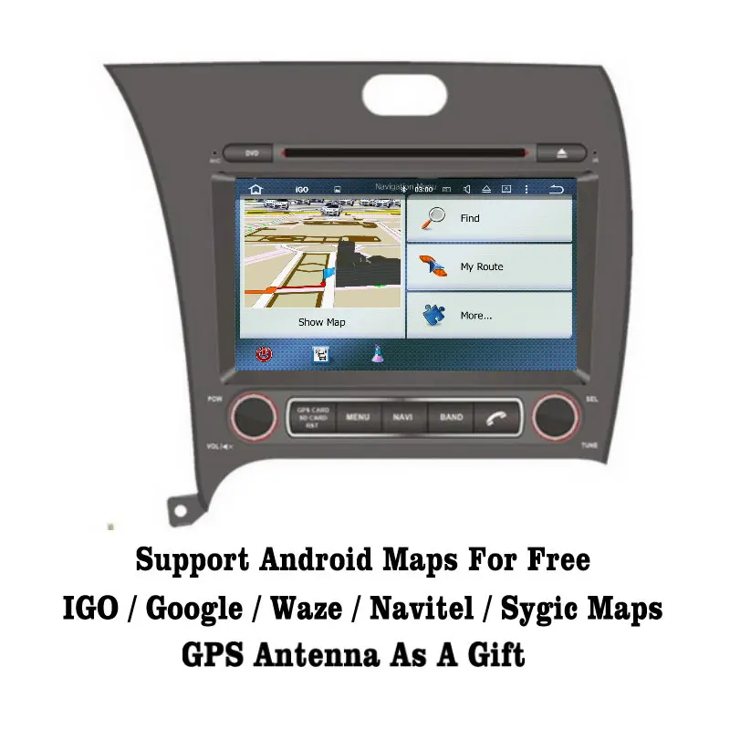 Cheap Liislee Android 7.1 2G RAM For Kia Cerato/K3/Forte Car Radio Audio Video Multimedia DVD Player WIFI DVR GPS Navi Navigation 3