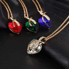 Best Austrian Crystal Heart Pendant Necklace Cheap