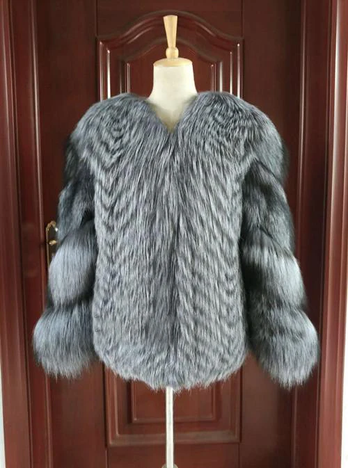 OFTBUY пальто с натуральным мехом, зимняя куртка для женщин, натуральный мех серебристой лисы, Толстая теплая уличная одежда, брендовая Роскошная верхняя одежда, Новая мода