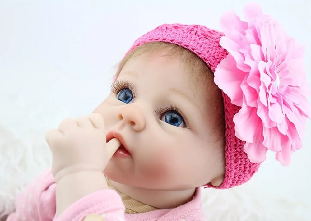 Brinquedos para Menina Brinquedos para Crianças Polegada Silicone Bebê Reborn Bonecas Realista Boneca Bebês Rosa Princesa Presente 22 55cm 2 China baby reborn dolls Suppliers