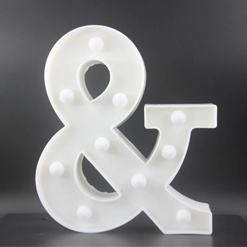 Светодиодный светильник с буквенным алфавитом A-Z, украшенный символом белого цвета, настенный витрина для свадебной вечеринки