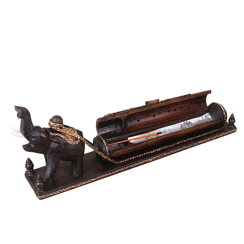 

Creative Gift Home Decor Small elephant Stick Incense Holder Vintage Censer Incense Burners Ceramic Handmade wooden Ornaments