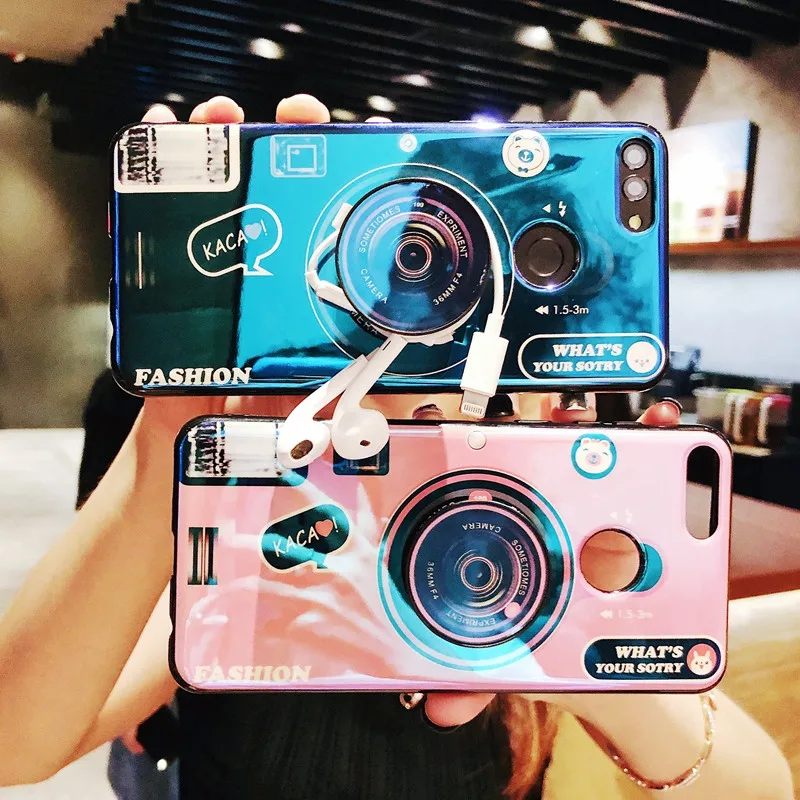 

For Huawei Y6 Y7 Prime 2018 Case Blue Ray Camera Stand Holder Silicone Cover For Huawei Y5 Y6 Y7 2017 Y9 Psmart 2018 2019 Coque