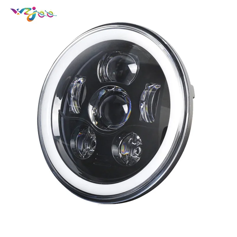 WZJOO 7 inch LED Headlight Halo Ring Headlamp for Ultra Classic Electra Street Glide 4.5" Fog Passing Lights