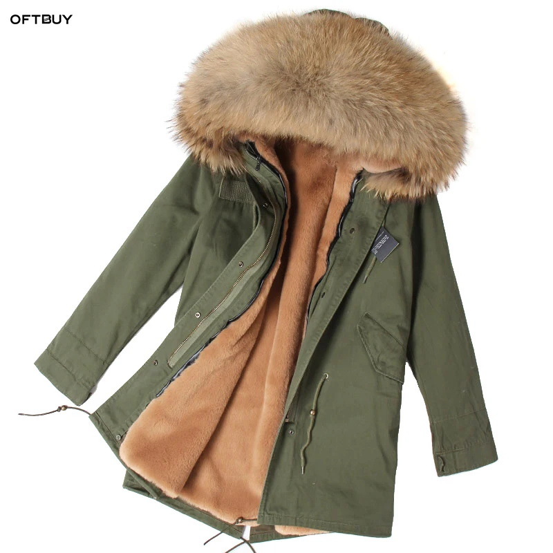 OFTBUY 2021 зимняя куртка Женское пальто с натуральным мехом парка воротником из меха