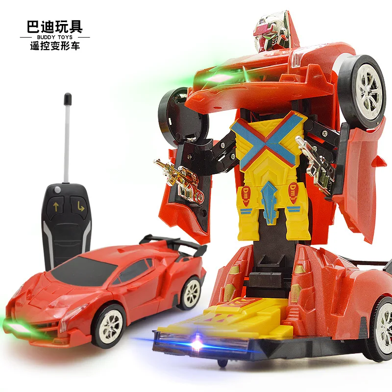 

RC Car Sports Car Transformation Robots Models Remote Control Deformation Car RC fighting Kids toys