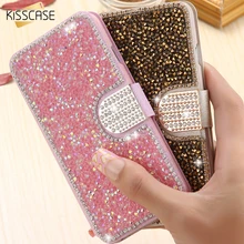KISSCASE i6 6 S 7 Плюс Coques Блеск Алмазный Бумажник Стенд Кожаный Чехол для iPhone 6 6 S Плюс Для iPhone 7 7 Плюс Крышка Карты слот