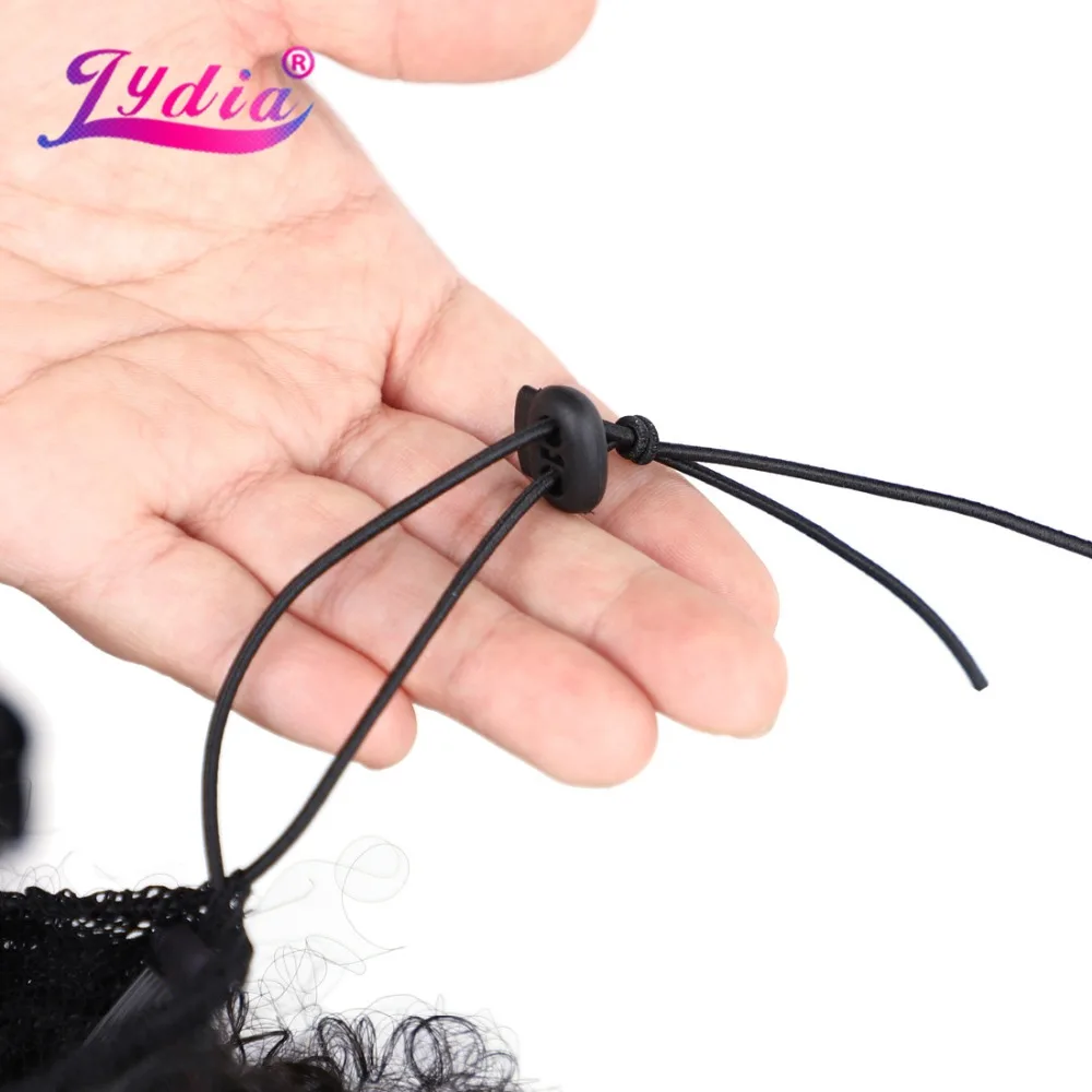 Lydia 8 inch Synthetic Hair Extension Bun Curly 1B#  Hair With Two Plastic Combs Easy Chignon Updo for Short Hair Hairpieces