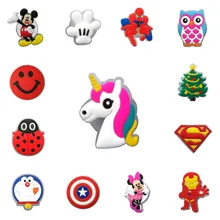 New 4pcs LED Shoe Charms Emoji Ladybug Doraemon Lighted Shoe Buckles Cool Accessories Fit Bracelets Shoes Croc JIBZ Kids Gift