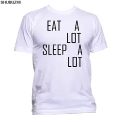 Ешьте много сна много футболка Мужские Женские Унисекс Мода лозунг комедии Прохладный подарок