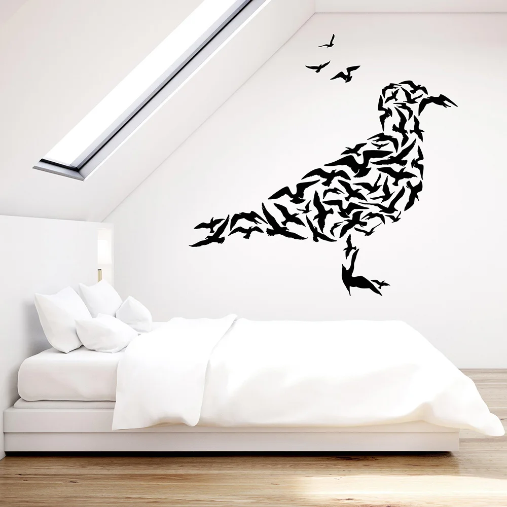 Abstract Gulls Flock of Birds Animals Seagull Stickers