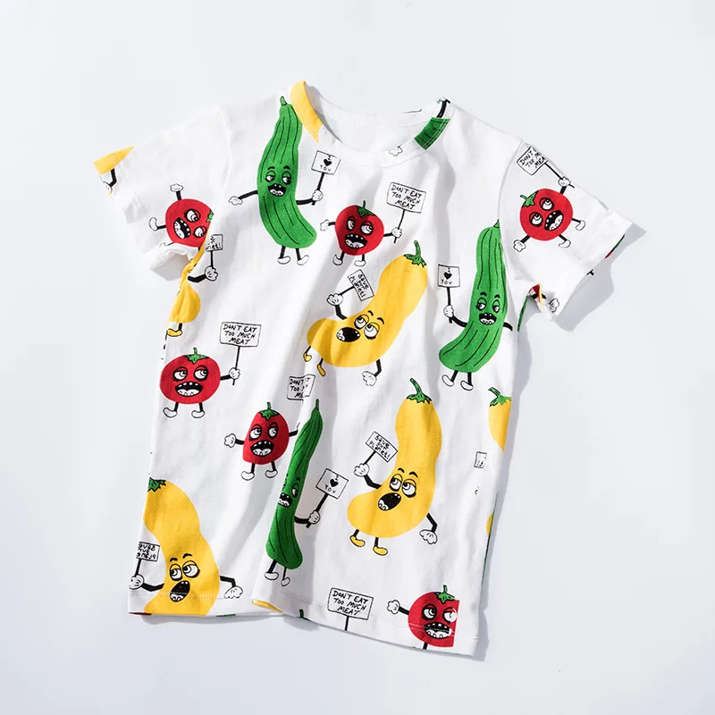 Fashion summer children's Baby fruit vegetable print Cotton Tee shirt