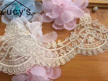 

Embroidery lace trimming Ivory and Silvery 2 options 8.5CM delicate wedding veil lace trim 5 yards good quality!