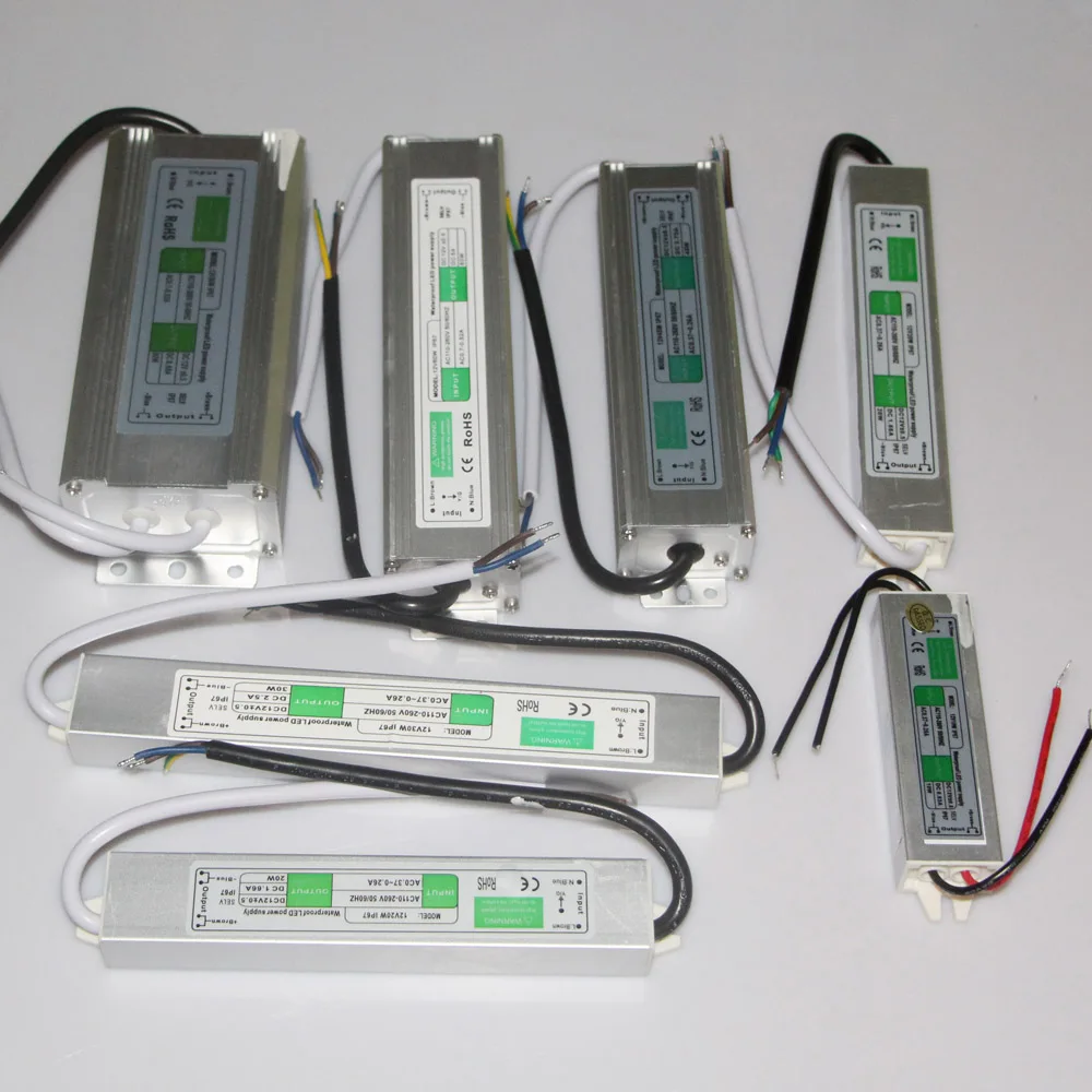 Водонепроницаемый IP67 светодиодный драйвер переменного тока DC 12V 24V трансформатор