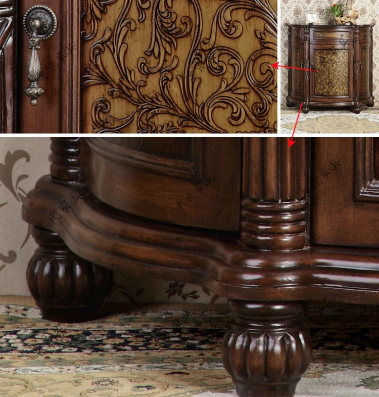 Vestibular porch ark artical solid wood cabinet meal while cabinet modern retro half-round cabinet sitting room ark of partition