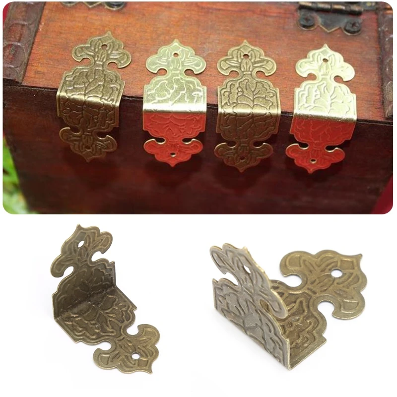 

NEW 12 x Antique Bronze Decorative Jewelry Box Wood Case Feet Leg Corner Protector T15 Drop ship