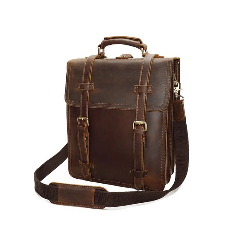 

Vintage College Backpack Man Leather Waterproof Travel Mochila Solid Casual Mans Daypacks Fashion Business Bagpack
