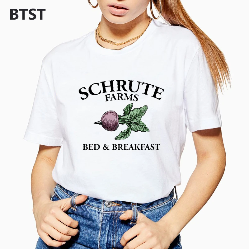 

Tee Shirt Femme Kawaii Schrute Farms Bed And Breakfast Cotton Gothic Streetwear Harajuku Womens Clothing Graphic T Shirts 90s