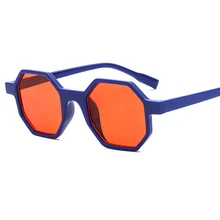 Новинка, классические ретро светоотражающие солнцезащитные очки для женщин, шестигранные солнцезащитные очки, PC оправа, солнцезащитные очки, морской цвет, Oculos De Sol gafas