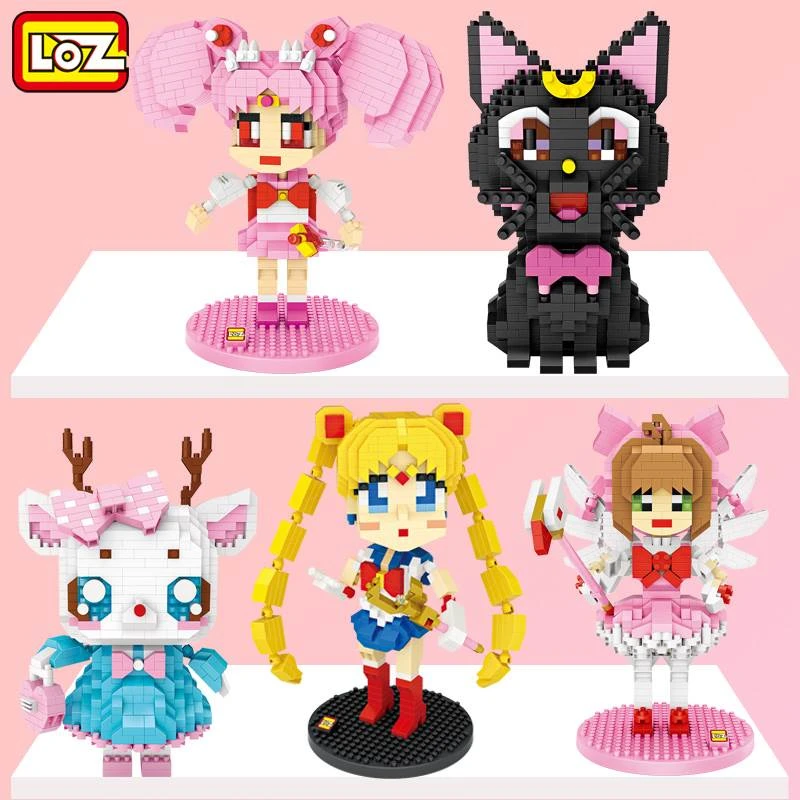 Loz Sailor Moon Luna Cat Rainbow Horse Flamingo Deer Alrale Penguin Dog Diy Mini Diamond Building Nano Blocks Bricks Toy Gift Blocks Aliexpress