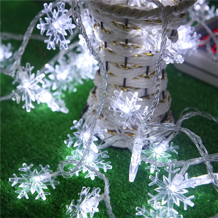 Thrisdar 20M 30M 50M 100M Outdoor Christmas LED String Fairy Light Snowflakes Wedding Party Xmas Curtain Icicle Garland Light