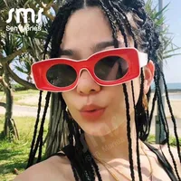 Trendy Square Sunglasses WoSummer Luxury Brand Red Blue Yellow Clear Fashion Frame