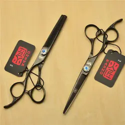 2 шт. левой 6,0 ''17,5 см черный Цвет профессиональные ножницы парикмахерские ножницы + истончение h8002