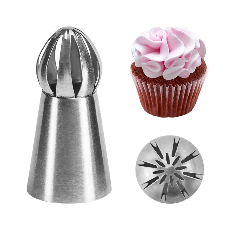 

2019 New Russia Ball Nozzles Stainless Steel Fondant Cake Cream Mouth Icing Piping Nozzle DIY Pastry Flower Tips