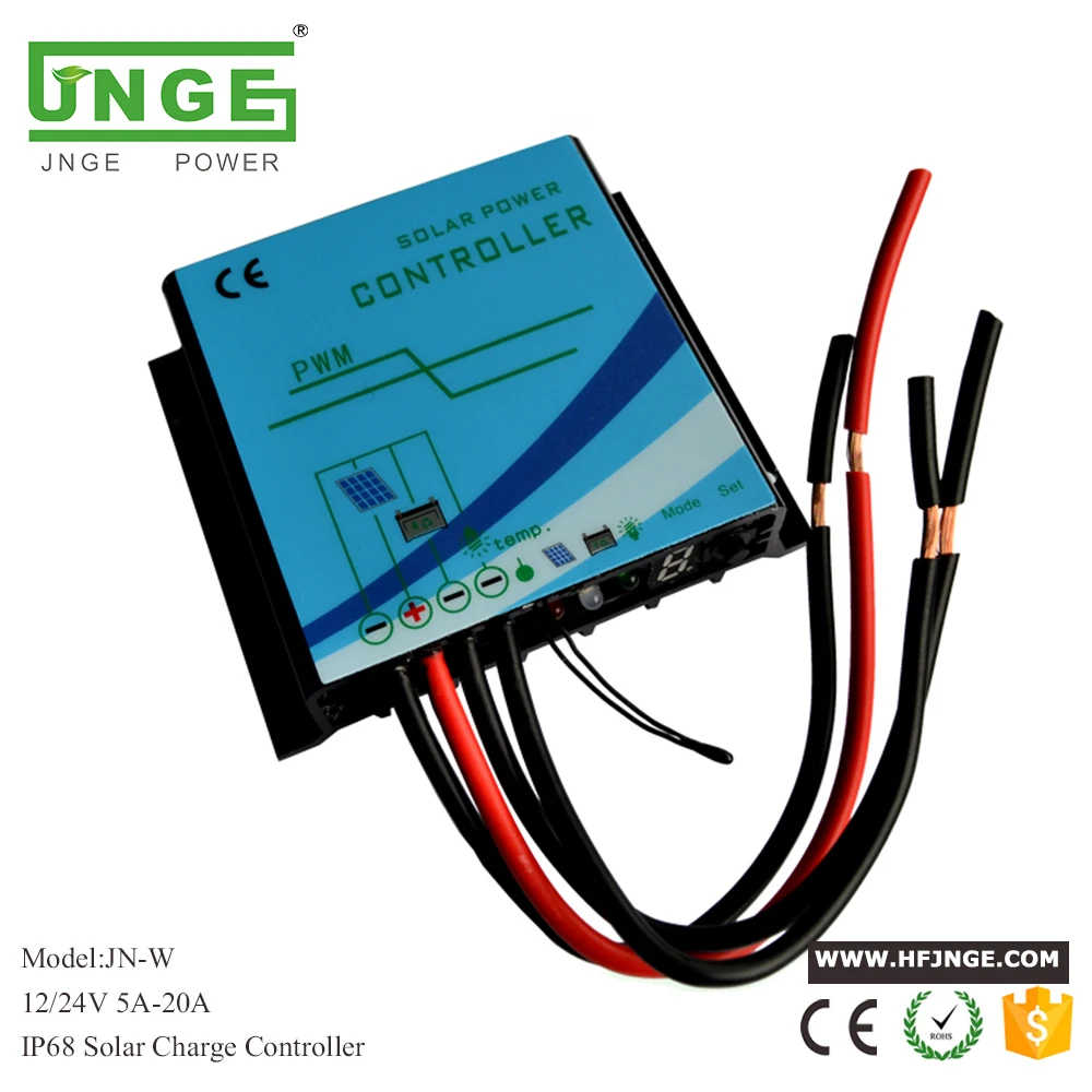 JNGE POWER 20A Регулятор солнечной зарядки 12/24 В Авто IP68 водонепроницаемый светильник с таймером для светодиодный светильник