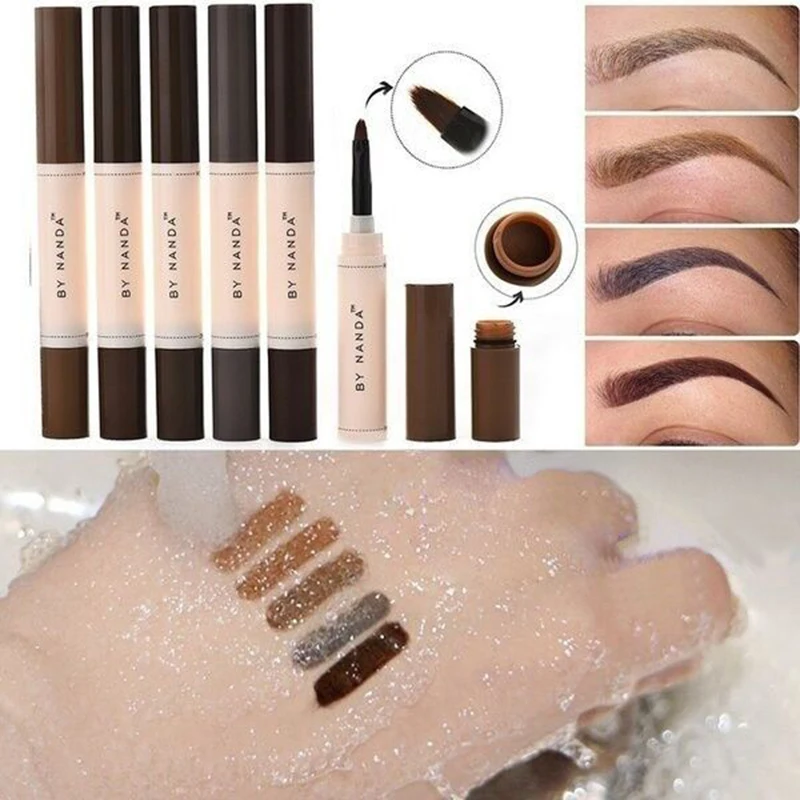 

Eyebrow Pen Cream Waterproof Long-lasting Tattoo Paint Eye Brow Gel Pomade Wax Dye Henna Brown 5 Color Eyebrow Enhancers Pencil