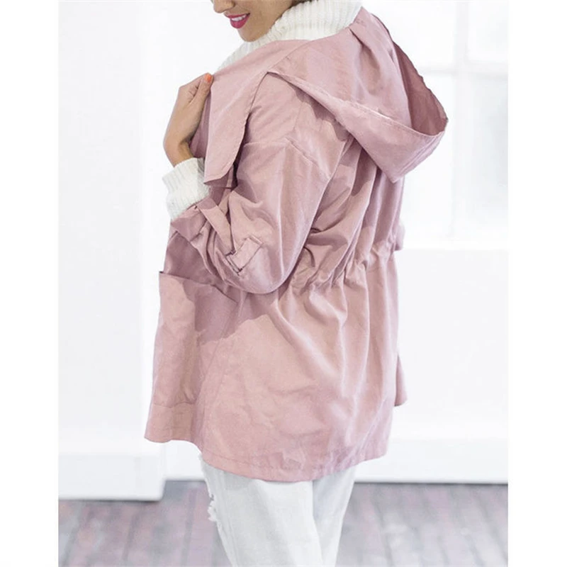 astounding  OllyMurs Spring Autumn Women Long Jacket Female Casual Pink Coat Bomber Jacket Basic Outwear Loose 