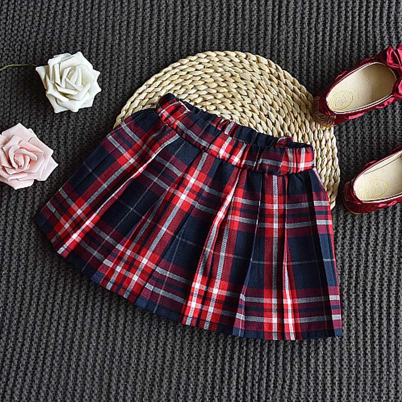 conjunto de saia xadrez infantil