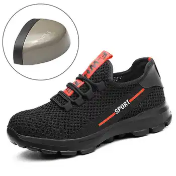 

New Safety Shoes 2019 Men's Steel Toe Anti-smashing Construction Work Sneaker Outdoor breathable fashion Safety Boots