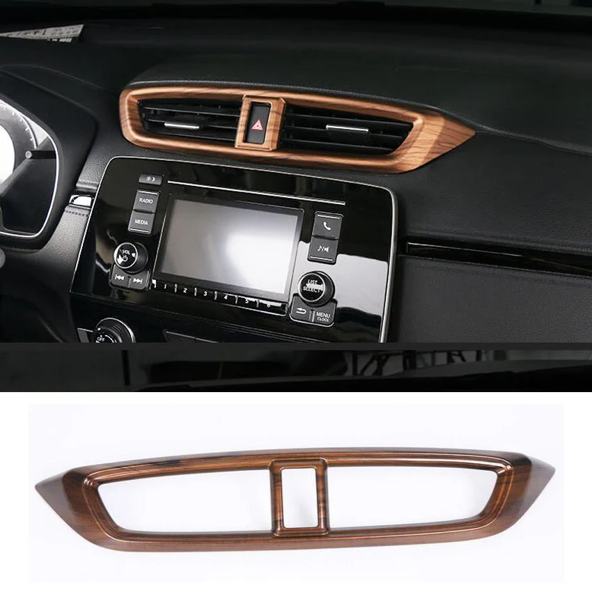 Peach Wood Car Interior Parts Accessories For Honda CRV CR-V 2017 2018 Console Air Outlet Vent Frame Trim Car Styling Peach Wood Car Interior Parts Accessories For Honda CRV CR-V 2017 2018 Console Air Outlet Vent Frame Trim Car Styling