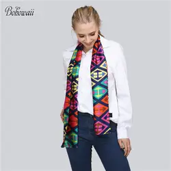 BOHOWAII длинные платок шелковый шарф Женская Косынка Мода геометрические печатных Cachecol 150x15 см