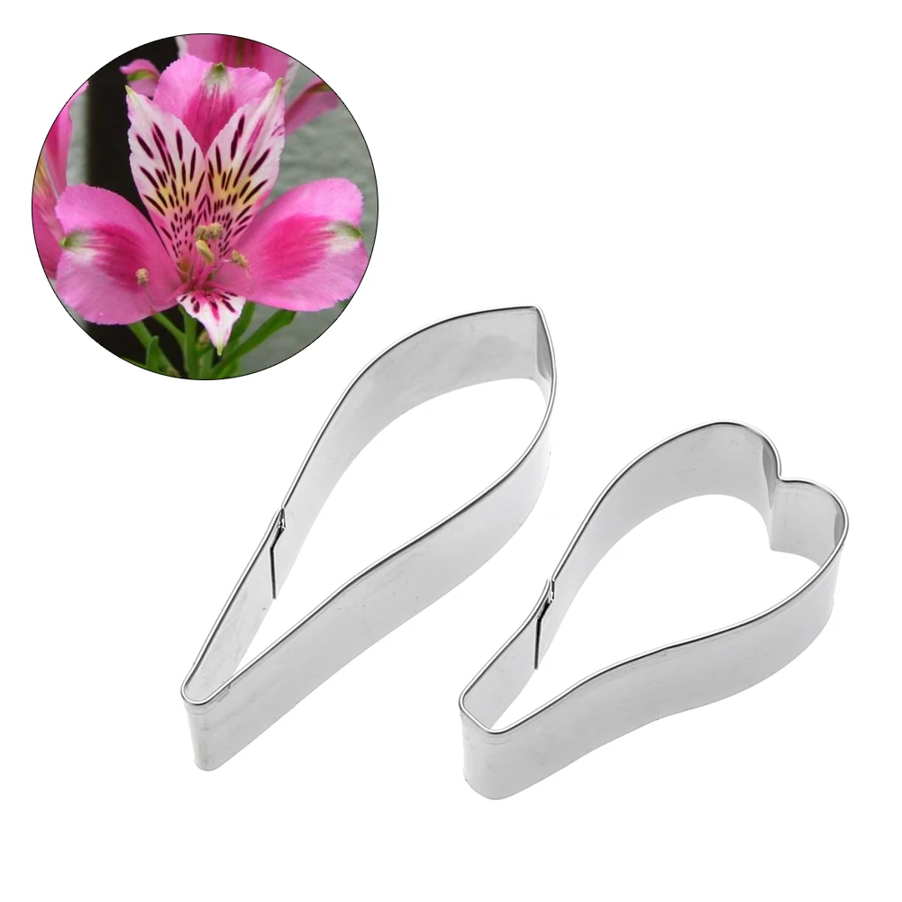 

2pcs/set Peruvian lily Flower Cake Cookie Cutter Baking Mold Stainless Steel Biscuit Fondant Modeling Shape Decorational Tool