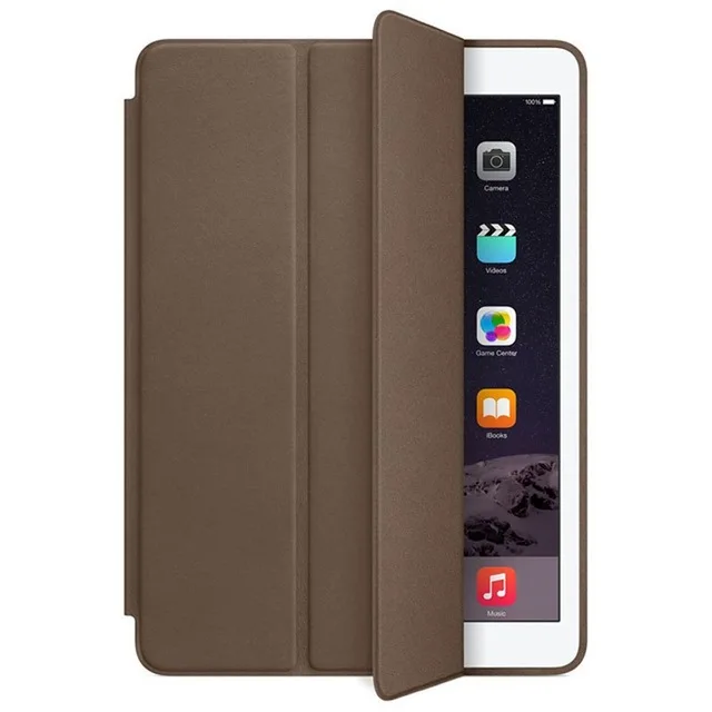 Ультратонкий умный чехол для iPad Pro 12,9 дюйма / из искусственной кожи, складной чехол-книжка s с функцией автоматического пробуждения/сна+ пленка+ ручка - Цвет: brown