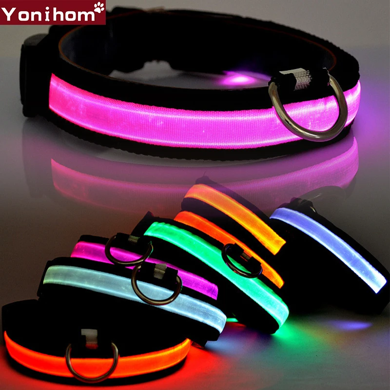 Dog Collar Luminous LED Collar Nylon Pet Dog Collar LED Light Night Safety Light LED Collar for Small Dogs Dog Accessories