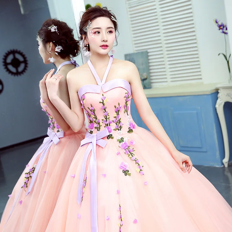 Дешевые Длинные женские платья 2016 светильник розовые Quinceanera kjole|Платья на