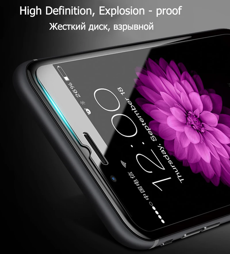 Tomkas Screen Protectors Tempered Glass For iPhone 6 Glass Screen Protector Scratch Proof  For iPhone 7 on Glass 5 6 6s 7 8 Plus (2)