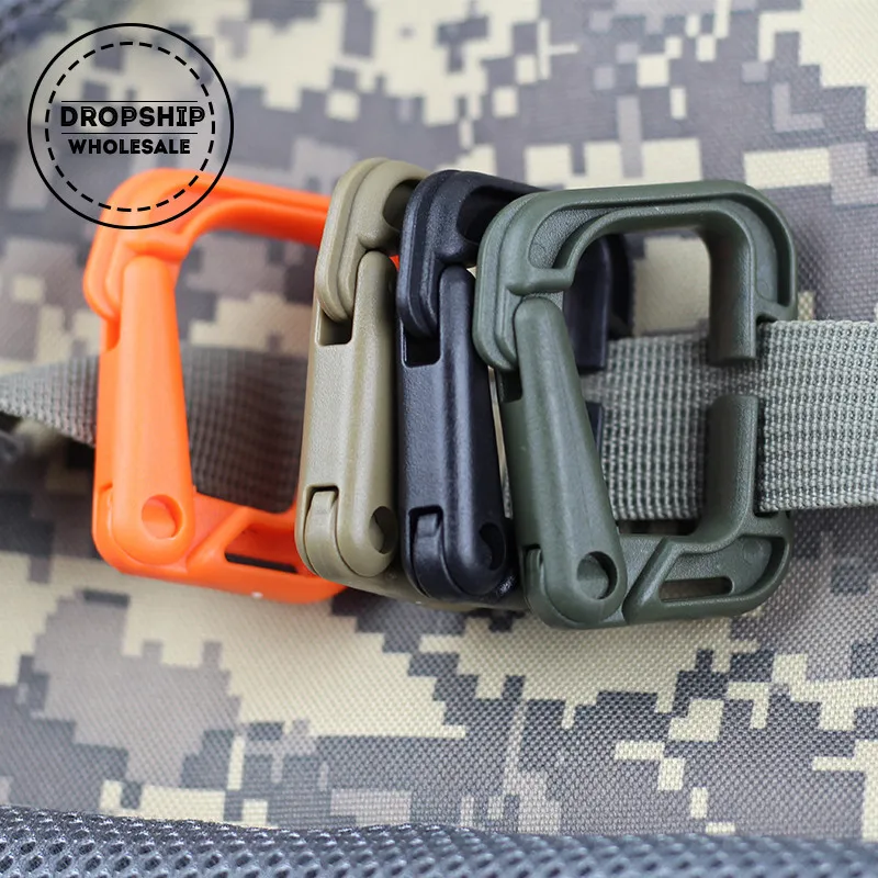 4PCS Molle Backpack Carabiner Survival Tactical Carabiners Outdoor EDC Buckle Keyring Camping Paracord Hanging Bottle Hook | Спорт и