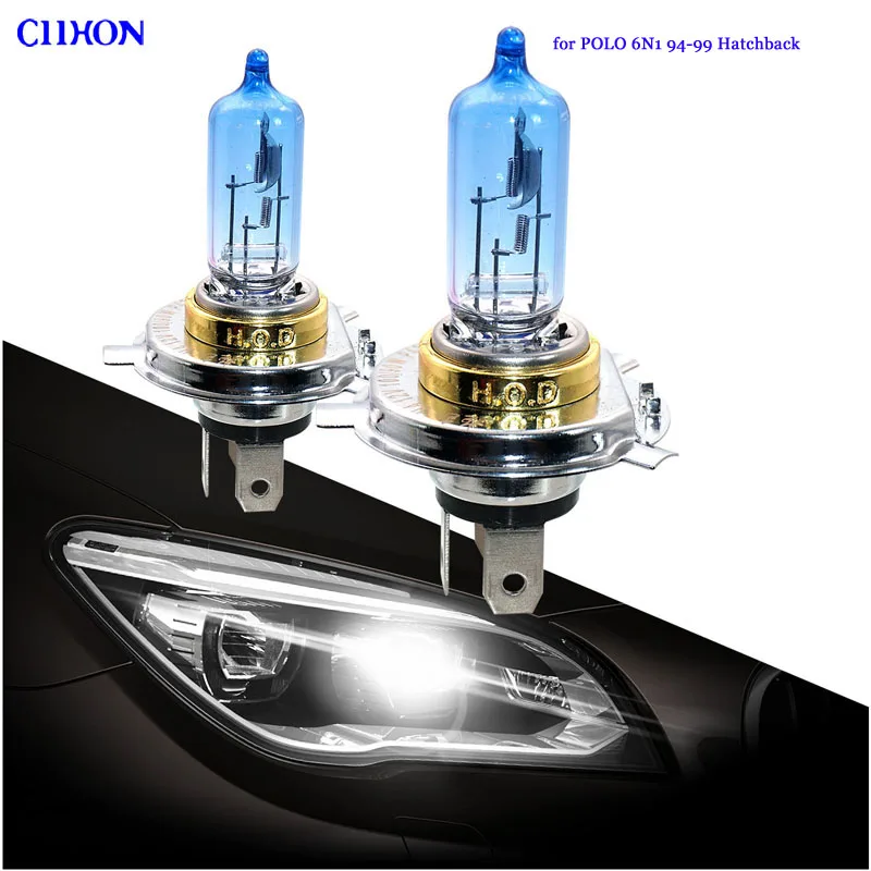 Ciihon 4 шт. для VW POLO 6N1 94 99 хэтчбек салун 55 Вт 100 Супер Белый Ксенон H4 HID