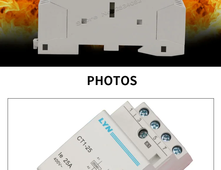 4P контактор переменного тока 25A бытовой контактор 110V 24V 220V 230V 400V~ 4NO 4NC 2NO2NC 3NO1NC 50/60 Гц 35 мм din rail CT1-25