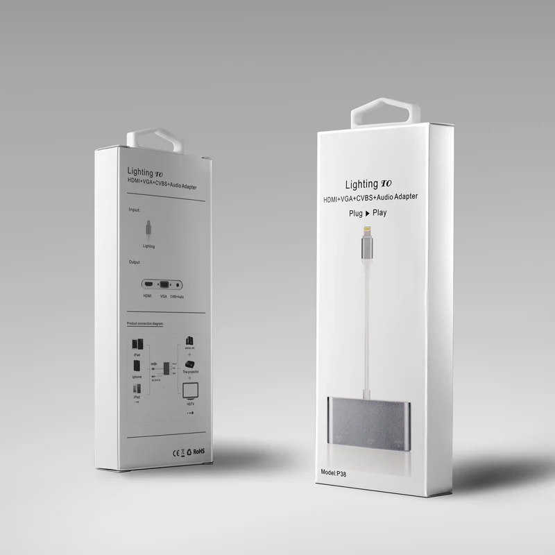 Lighting 8 pin к VGA и HDMI 3 5 мм аудио адаптер с блок питания Micro USB для iPhone X 8Plus 7 Plus 6s 6 iPad mini| |