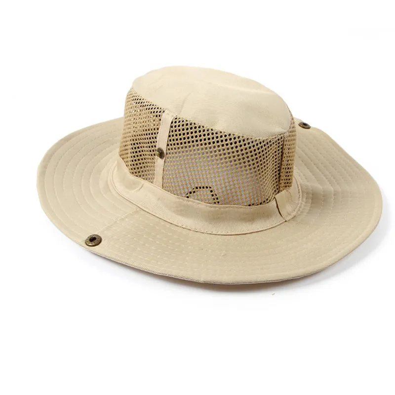 Mens Women Wide Brim Outdoor Camping Fishing Caps Sun Protection Boonie Hat